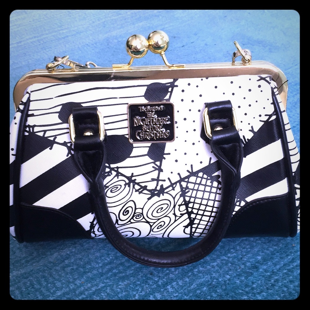 Night Before Christmas Black Satchel 10 inch long